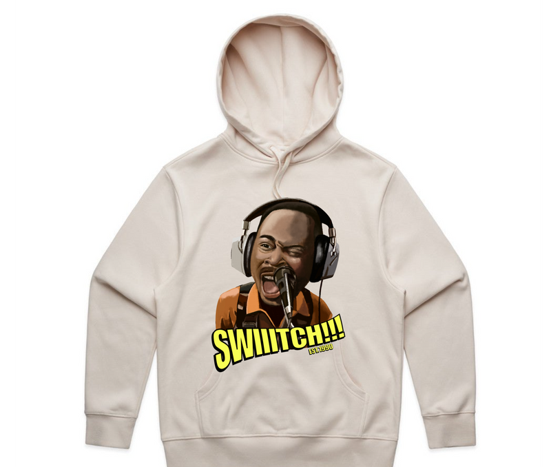 🔥 THE HOUSE PARTY COLLECTION – “SWIIITCH!!!” (DESIGN ON THE FRONT) LIMITED HOODIE!