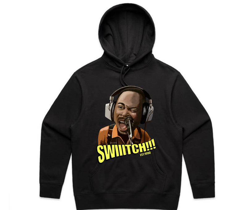 🔥 THE HOUSE PARTY COLLECTION – “SWIIITCH!!!” (DESIGN ON THE FRONT) LIMITED HOODIE!